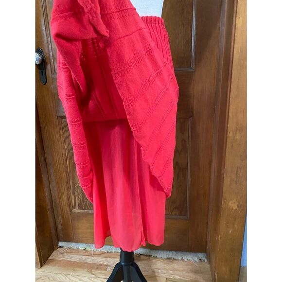 Red Stizzoli Pleated Pointelle Skirt Italy - Picture 9 of 12